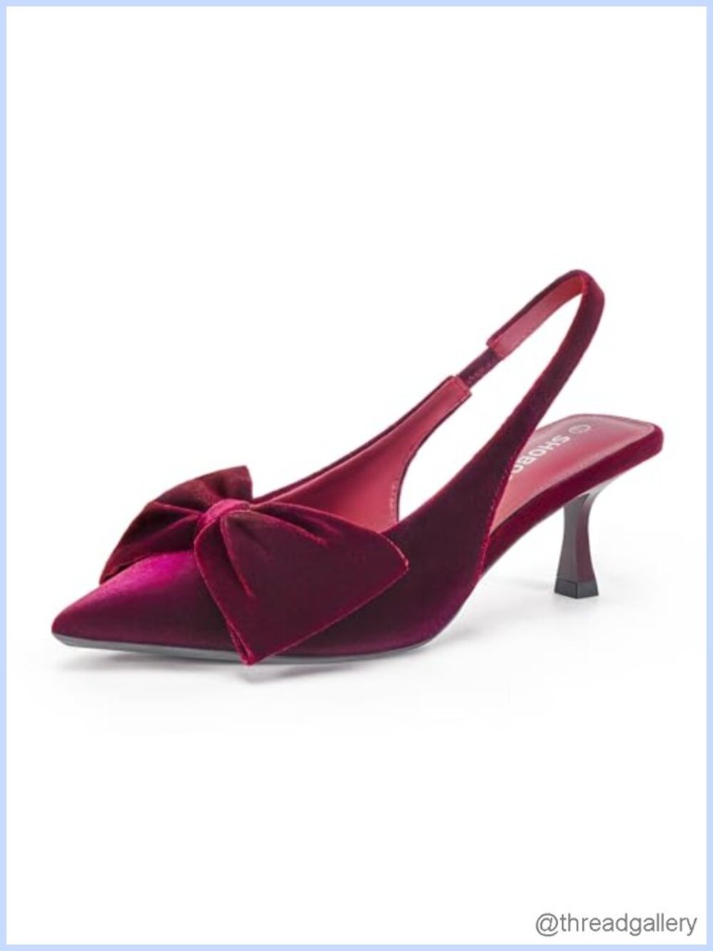 Women's Bow Slingback Heels Pointed Toe Kitten Pumps Dress Shoes Elastic Strap